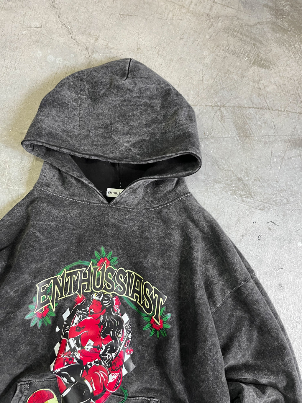 ENTHUSSIAST VINTAGE GREY HOODIE COWBOYS CITY