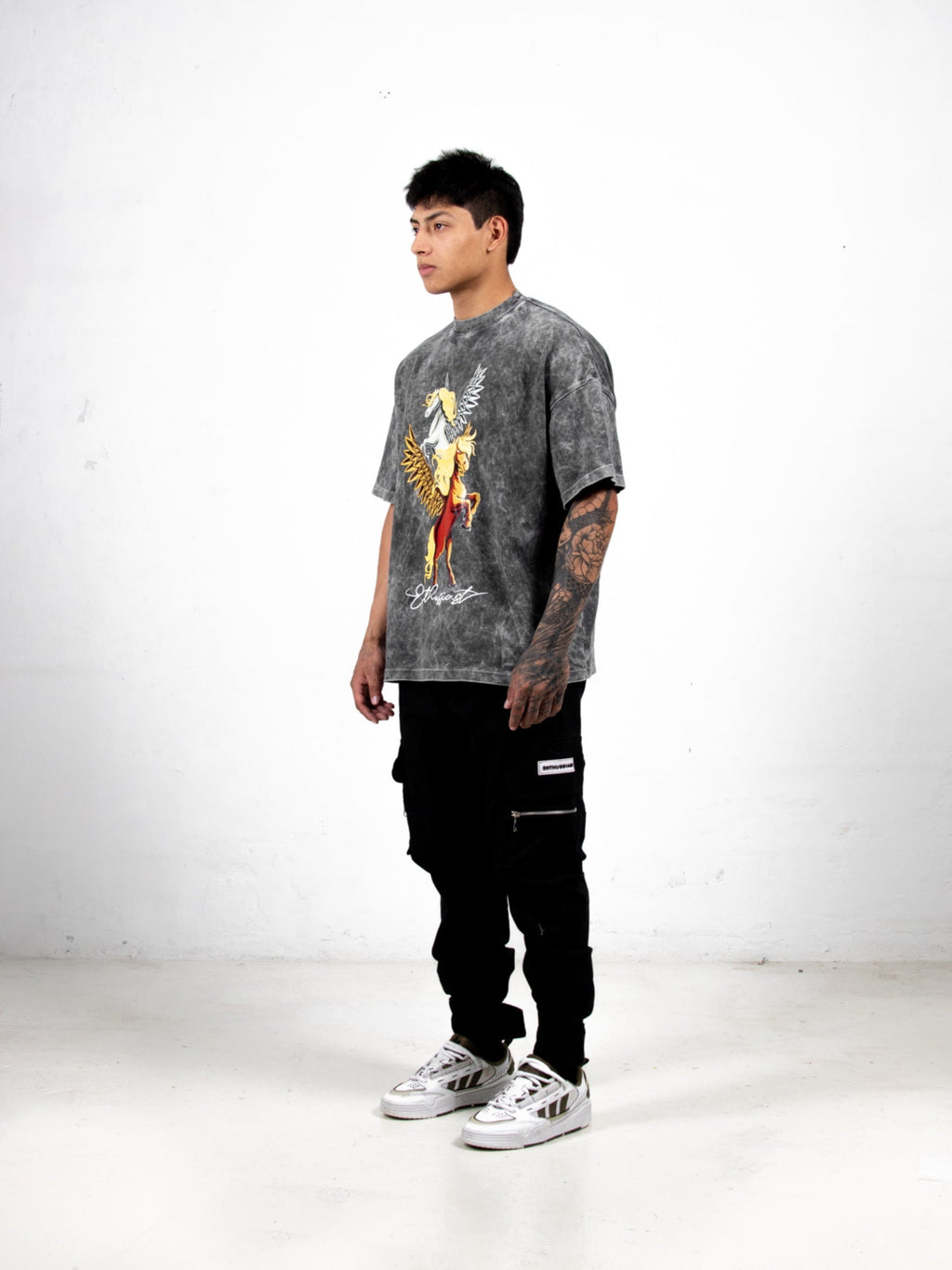 ENTHUSSIAST PEGASUS  VINTAGE GREY T-SHIRT