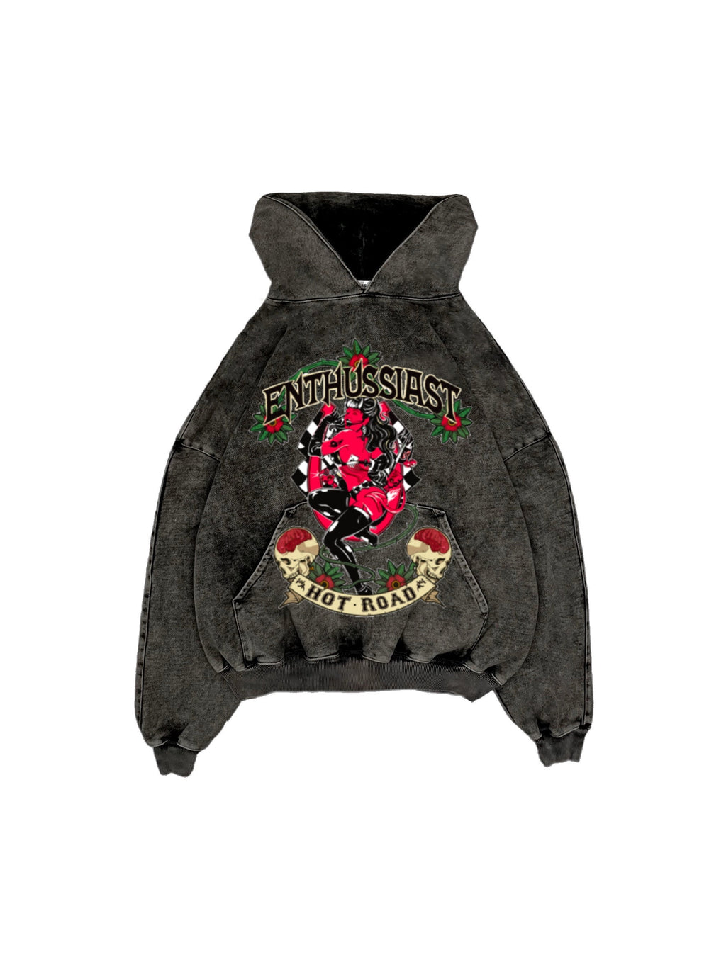 ENTHUSSIAST VINTAGE GREY HOODIE COWBOYS CITY