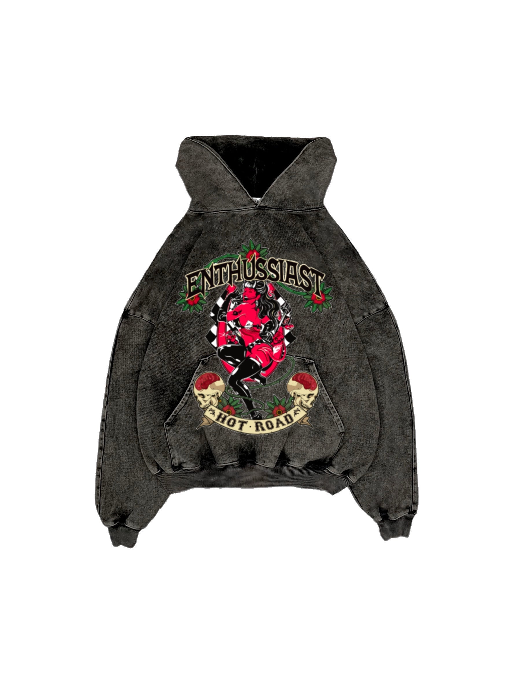 ENTHUSSIAST VINTAGE GREY HOODIE COWBOYS CITY