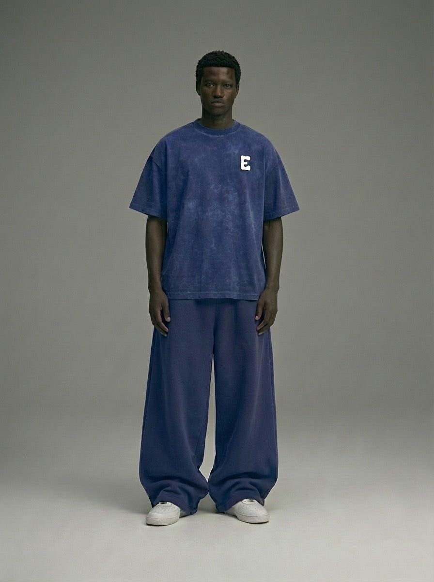 Ents 0011 Logo T-shirt - Navy Washed