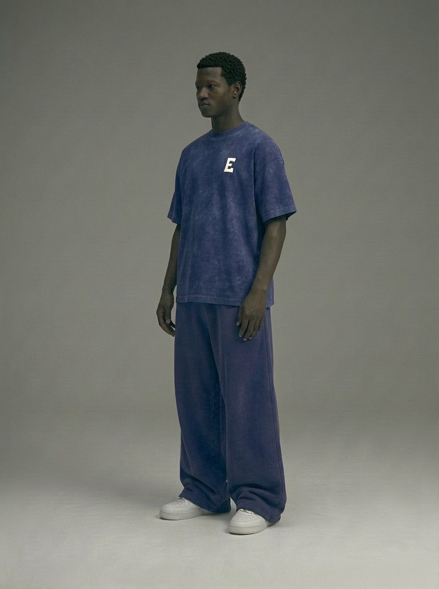 Ents 0011 Logo T-shirt - Navy Washed
