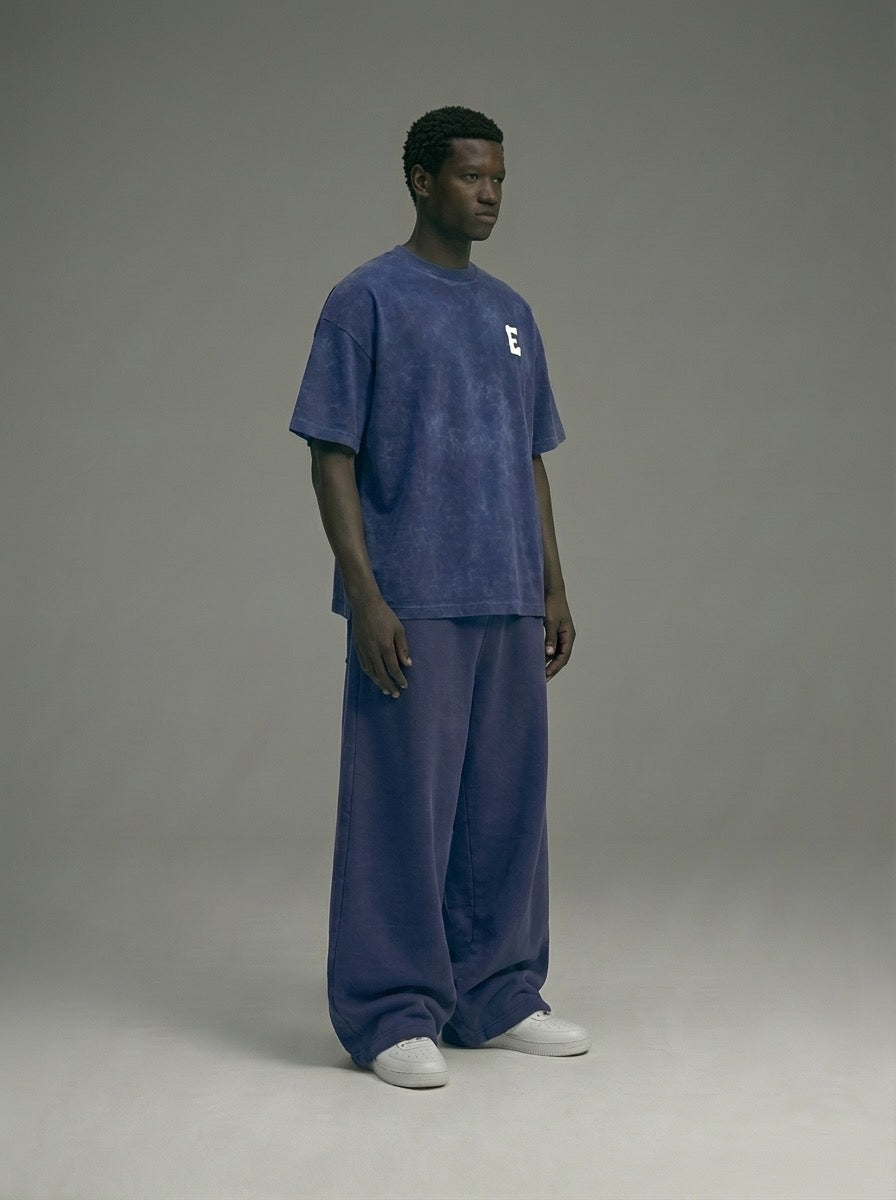 Ents 0011 Logo T-shirt - Navy Washed