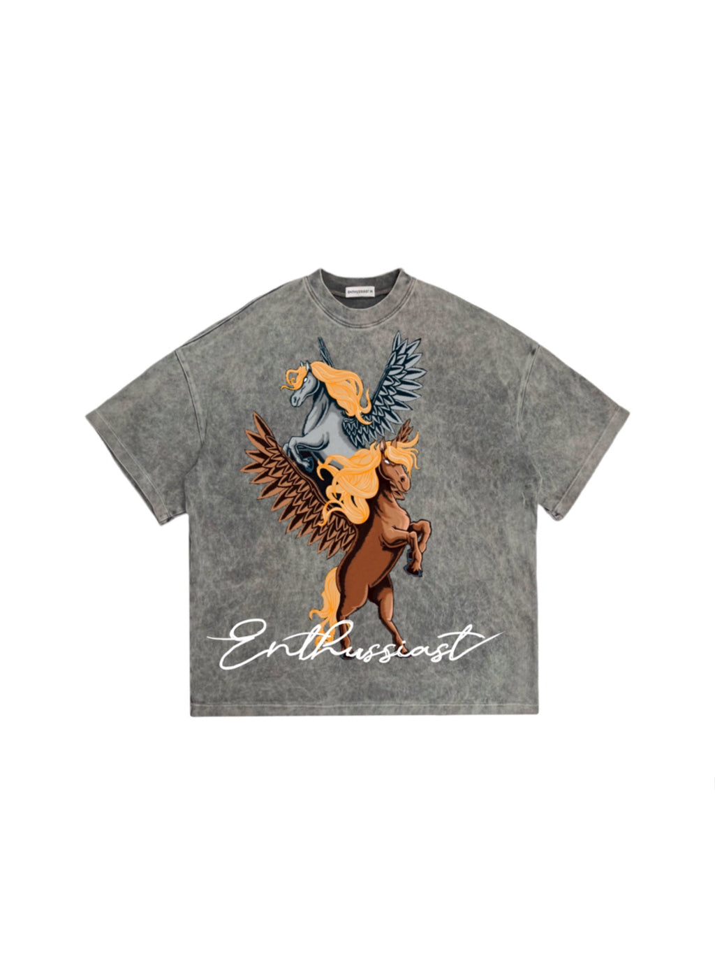 ENTHUSSIAST PEGASUS  VINTAGE GREY T-SHIRT
