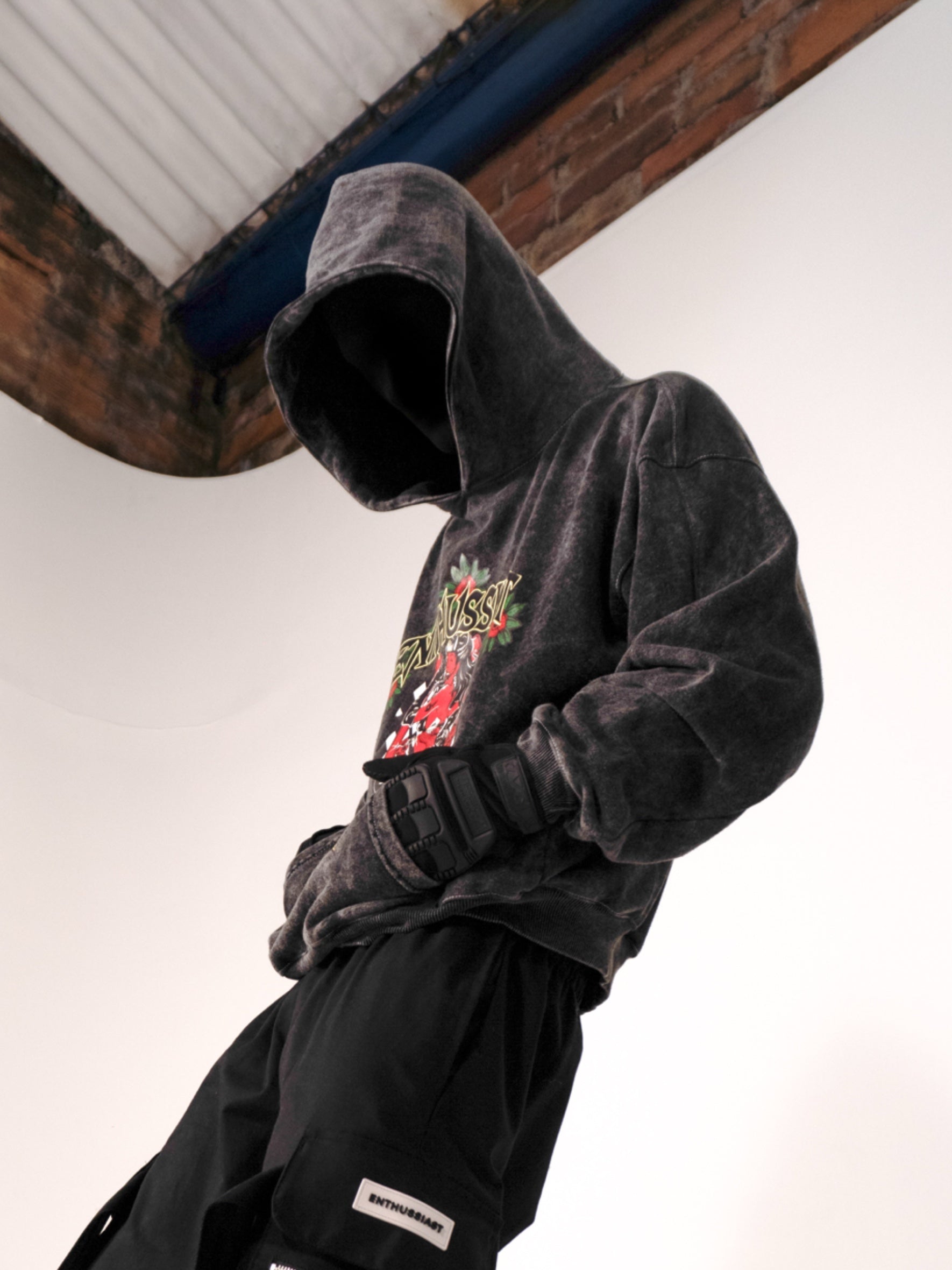 ENTHUSSIAST VINTAGE GREY HOODIE COWBOYS CITY