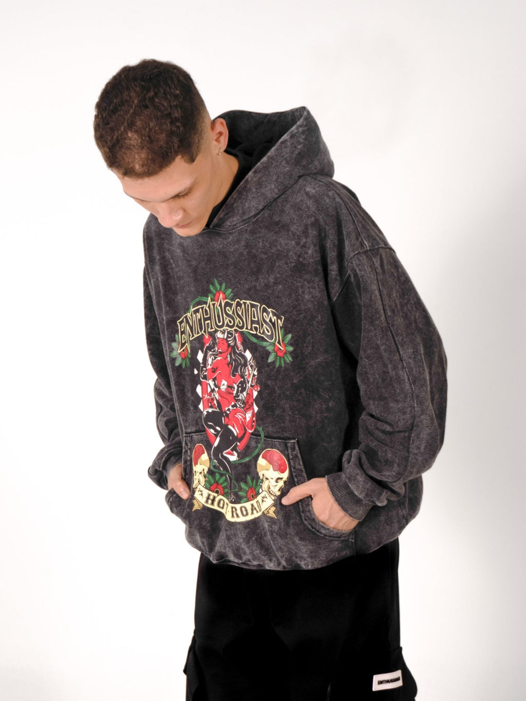 ENTHUSSIAST VINTAGE GREY HOODIE COWBOYS CITY